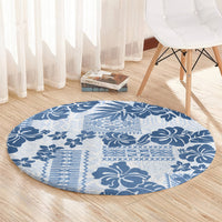 vintage-hawaii-round-carpet-hibiscus-tapa-tribal-with-hawaiian-quilt-pattern-blue