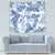 Vintage Hawaii Tapestry Hibiscus Tapa Tribal With Hawaiian Quilt Pattern Blue - Wonder Print Shop