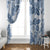 Vintage Hawaii Window Curtain Hibiscus Tapa Tribal With Hawaiian Quilt Pattern Blue - Wonder Print Shop