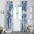Vintage Hawaii Window Curtain Hibiscus Tapa Tribal With Hawaiian Quilt Pattern Blue - Wonder Print Shop