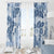 Vintage Hawaii Window Curtain Hibiscus Tapa Tribal With Hawaiian Quilt Pattern Blue - Wonder Print Shop