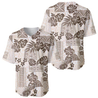 Vintage Hawaii Baseball Jersey Hibiscus Tapa Tribal With Hawaiian Quilt Pattern Gold LT9 - Wonder Print Shop