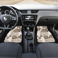 Vintage Hawaii Car Mats Hibiscus Tapa Tribal With Hawaiian Quilt Pattern Gold LT9 - Wonder Print Shop