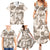 Vintage Hawaii Family Matching Summer Maxi Dress and Hawaiian Shirt Hibiscus Tapa Tribal With Hawaiian Quilt Pattern Gold - Wonder Print Shop
