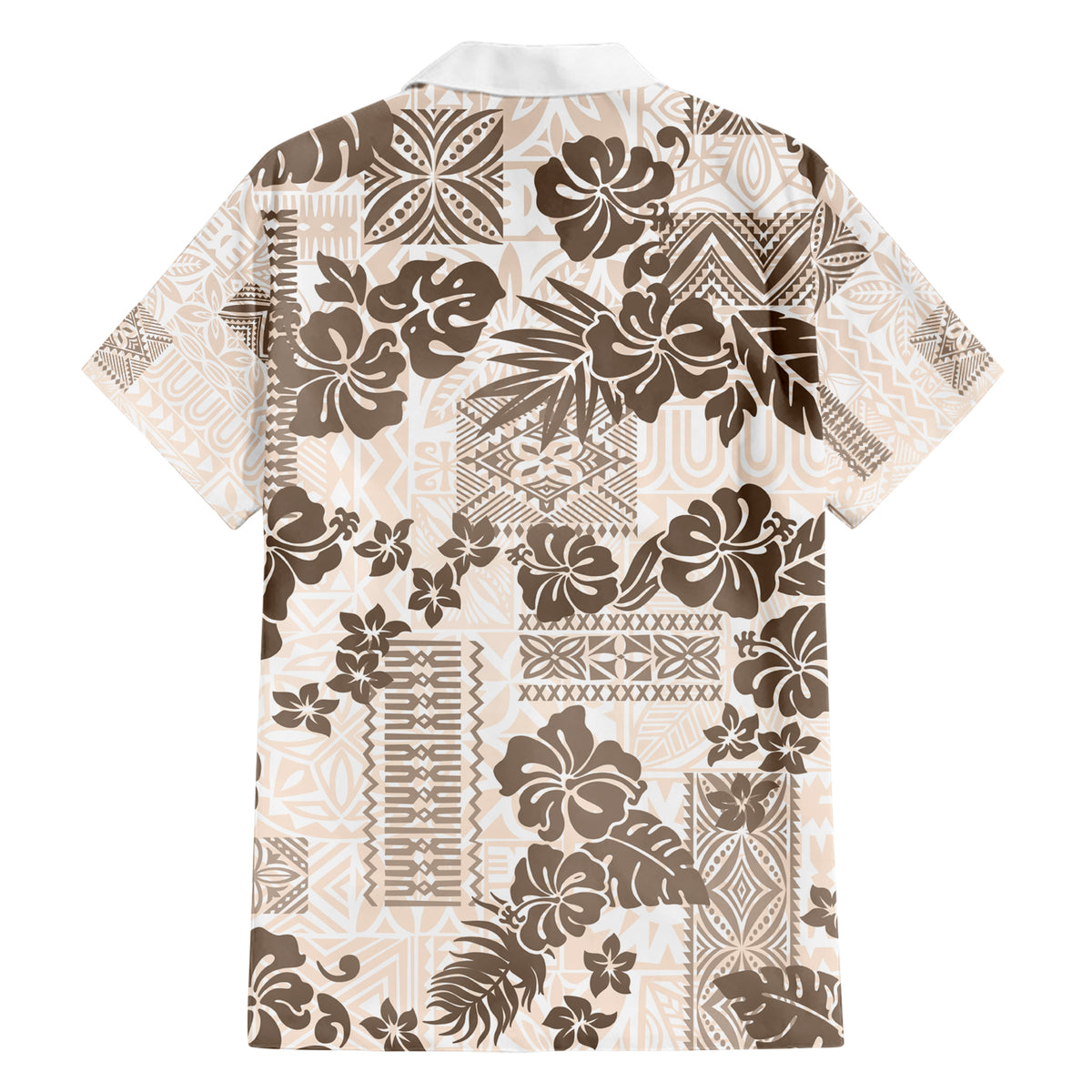Vintage Hawaii Hawaiian Shirt Hibiscus Tapa Tribal With Hawaiian Quilt Pattern Gold - Wonder Print Shop