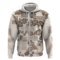 Vintage Hawaii Hoodie Hibiscus Tapa Tribal With Hawaiian Quilt Pattern Gold - Wonder Print Shop