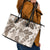 Vintage Hawaii Leather Tote Bag Hibiscus Tapa Tribal With Hawaiian Quilt Pattern Gold - Wonder Print Shop