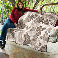 Vintage Hawaii Quilt Hibiscus Tapa Tribal With Hawaiian Quilt Pattern Gold - Wonder Print Shop