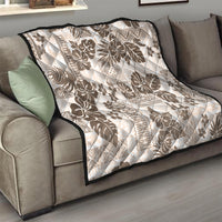 Vintage Hawaii Quilt Hibiscus Tapa Tribal With Hawaiian Quilt Pattern Gold - Wonder Print Shop