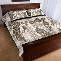 Vintage Hawaii Quilt Bed Set Hibiscus Tapa Tribal With Hawaiian Quilt Pattern Gold - Wonder Print Shop