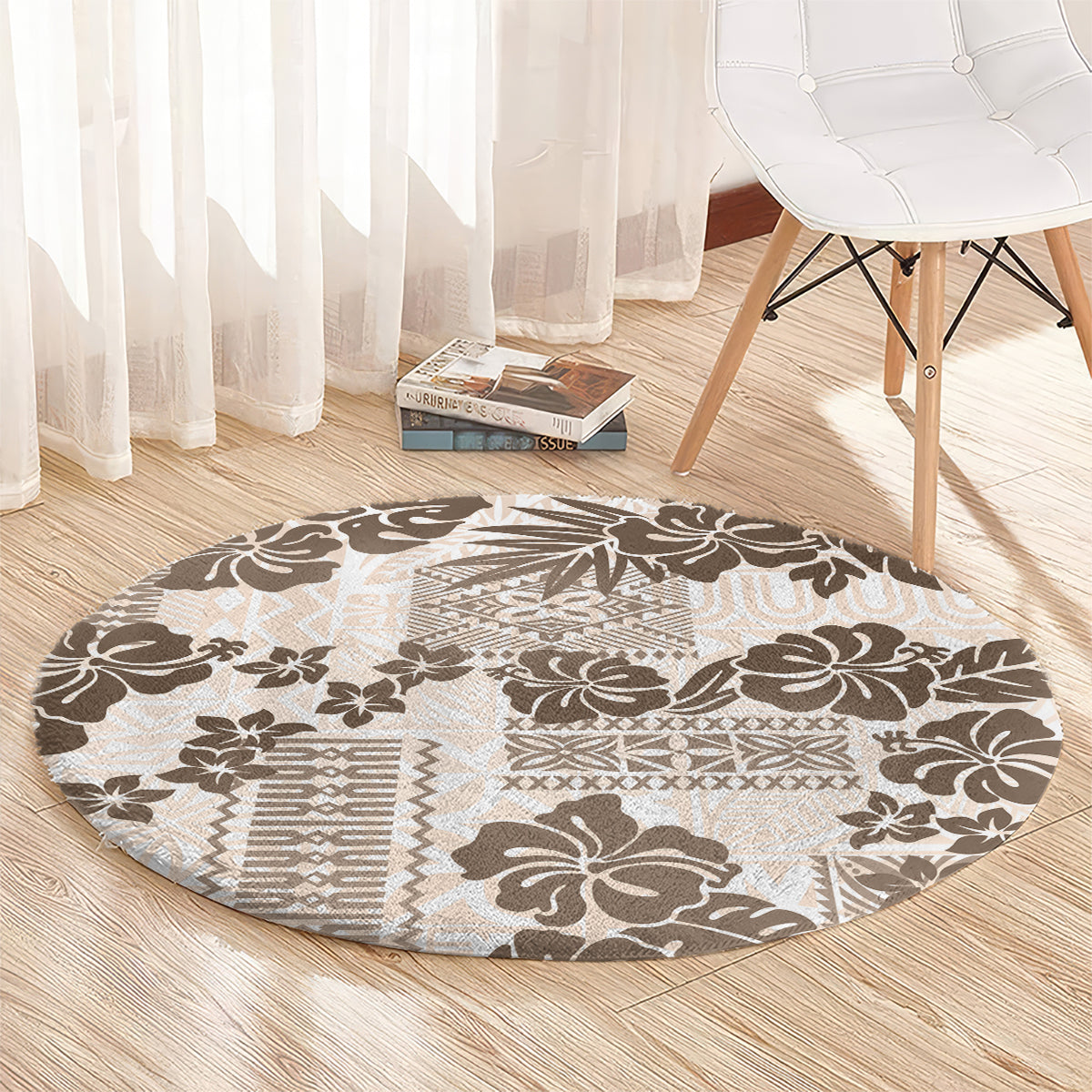 vintage-hawaii-round-carpet-hibiscus-tapa-tribal-with-hawaiian-quilt-pattern-gold