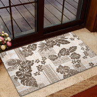 Vintage Hawaii Rubber Doormat Hibiscus Tapa Tribal With Hawaiian Quilt Pattern Gold - Wonder Print Shop