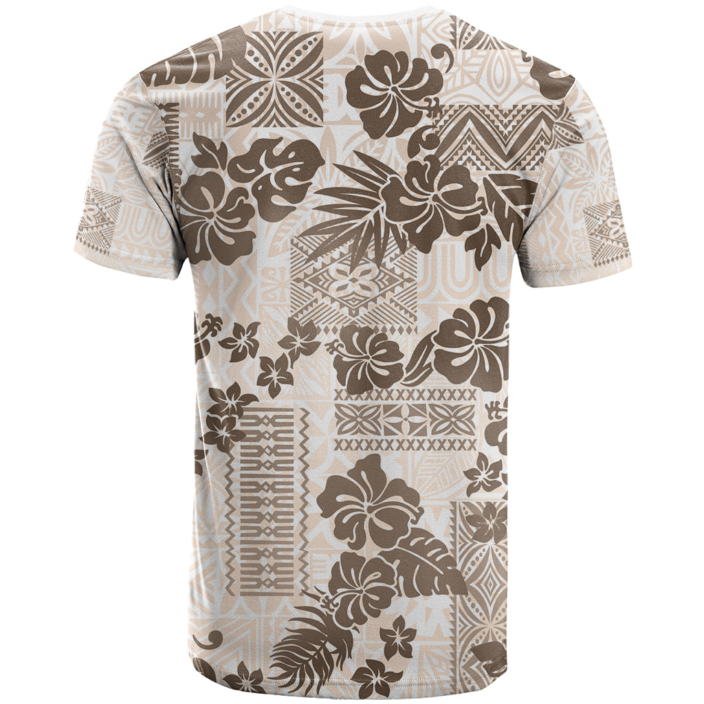Vintage Hawaii T Shirt Hibiscus Tapa Tribal With Hawaiian Quilt Pattern Gold - Wonder Print Shop