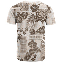 Vintage Hawaii T Shirt Hibiscus Tapa Tribal With Hawaiian Quilt Pattern Gold - Wonder Print Shop