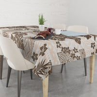Vintage Hawaii Tablecloth Hibiscus Tapa Tribal With Hawaiian Quilt Pattern Gold - Wonder Print Shop
