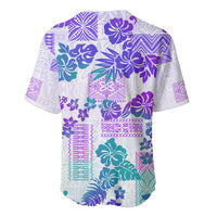 Vintage Hawaii Baseball Jersey Hibiscus Tapa Tribal With Hawaiian Quilt Pattern Purple LT9 - Wonder Print Shop