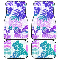 Vintage Hawaii Car Mats Hibiscus Tapa Tribal With Hawaiian Quilt Pattern Purple LT9 - Wonder Print Shop