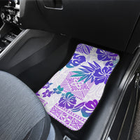 Vintage Hawaii Car Mats Hibiscus Tapa Tribal With Hawaiian Quilt Pattern Purple LT9 - Wonder Print Shop