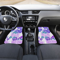 Vintage Hawaii Car Mats Hibiscus Tapa Tribal With Hawaiian Quilt Pattern Purple LT9 - Wonder Print Shop
