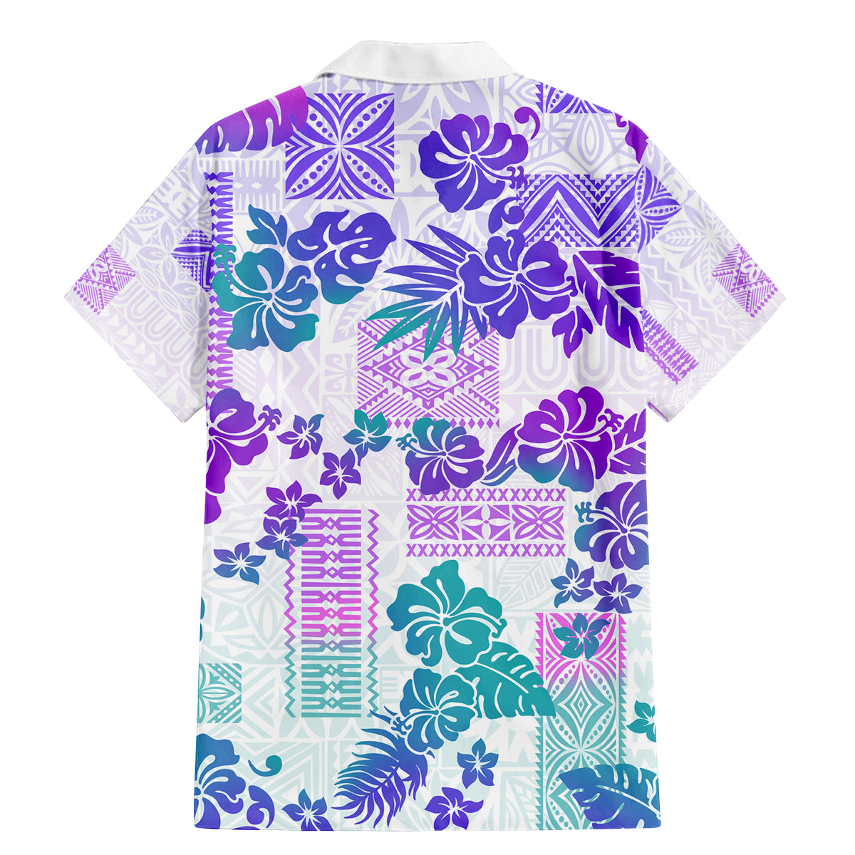 Vintage Hawaii Family Matching Mermaid Dress and Hawaiian Shirt Hibiscus Tapa Tribal With Hawaiian Quilt Pattern Purple LT9 - Wonder Print Shop