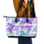 Vintage Hawaii Leather Tote Bag Hibiscus Tapa Tribal With Hawaiian Quilt Pattern Purple - Wonder Print Shop