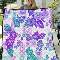 Vintage Hawaii Quilt Hibiscus Tapa Tribal With Hawaiian Quilt Pattern Purple - Wonder Print Shop