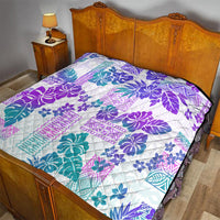 Vintage Hawaii Quilt Hibiscus Tapa Tribal With Hawaiian Quilt Pattern Purple - Wonder Print Shop