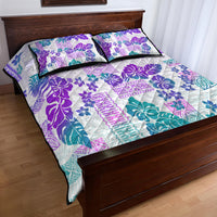 Vintage Hawaii Quilt Bed Set Hibiscus Tapa Tribal With Hawaiian Quilt Pattern Purple - Wonder Print Shop