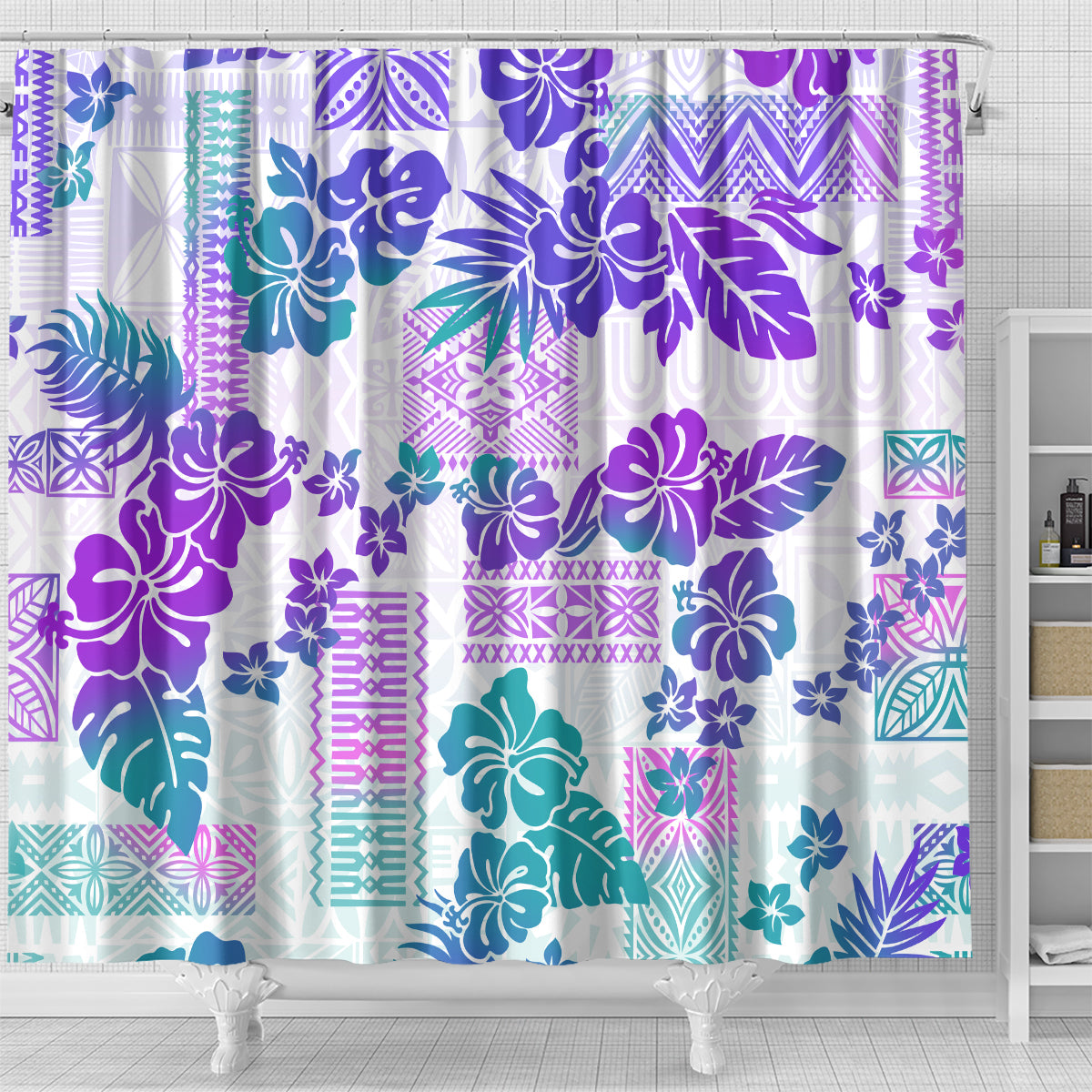 vintage-hawaii-shower-curtain-hibiscus-tapa-tribal-with-hawaiian-quilt-pattern-purple
