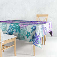 Vintage Hawaii Tablecloth Hibiscus Tapa Tribal With Hawaiian Quilt Pattern Purple - Wonder Print Shop