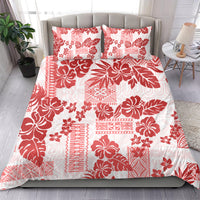 Vintage Hawaii Bedding Set Hibiscus Tapa Tribal With Hawaiian Quilt Pattern Red LT9 - Wonder Print Shop