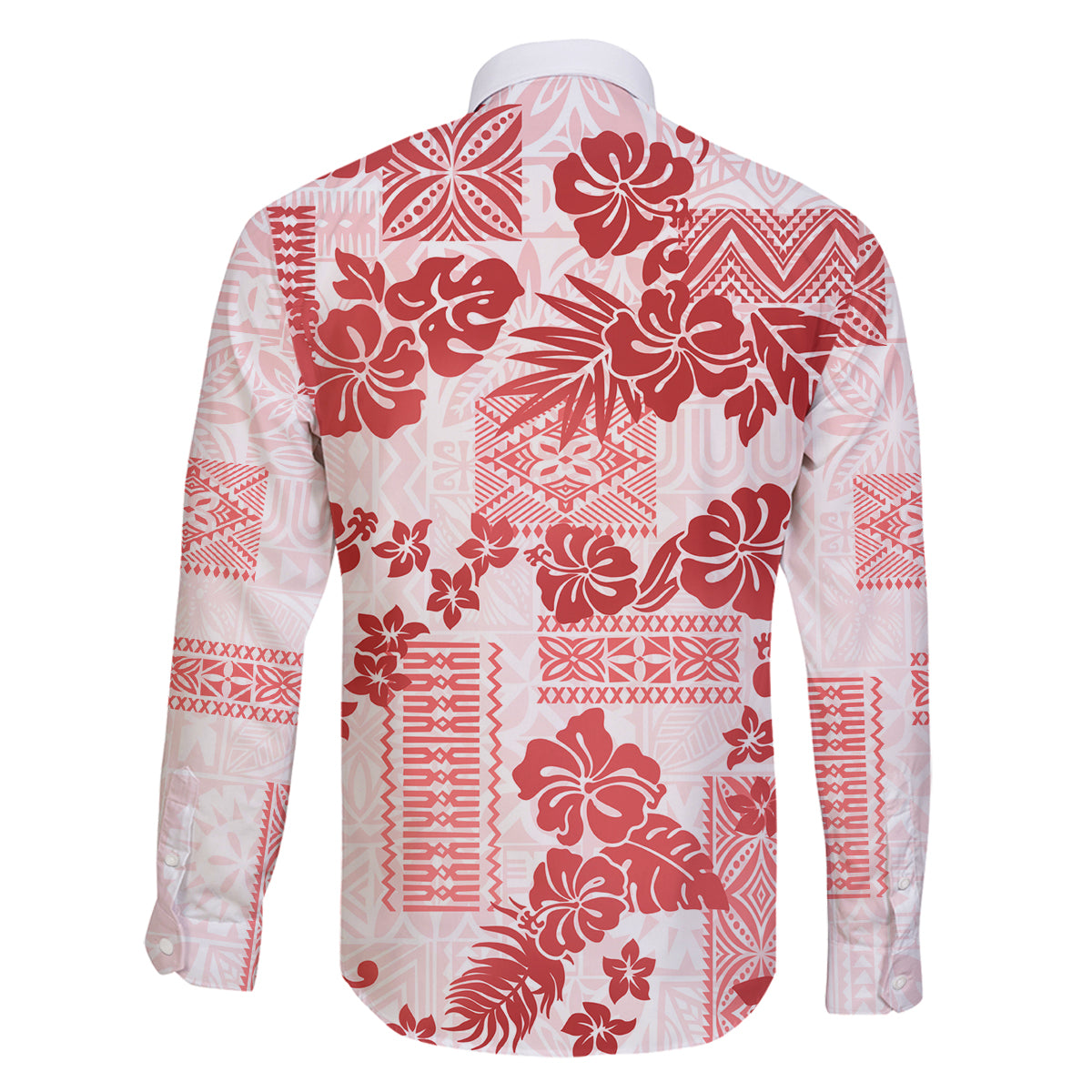 Vintage Hawaii Family Matching Off Shoulder Short Dress and Hawaiian Shirt Hibiscus Tapa Tribal With Hawaiian Quilt Pattern Red LT9 - Wonder Print Shop