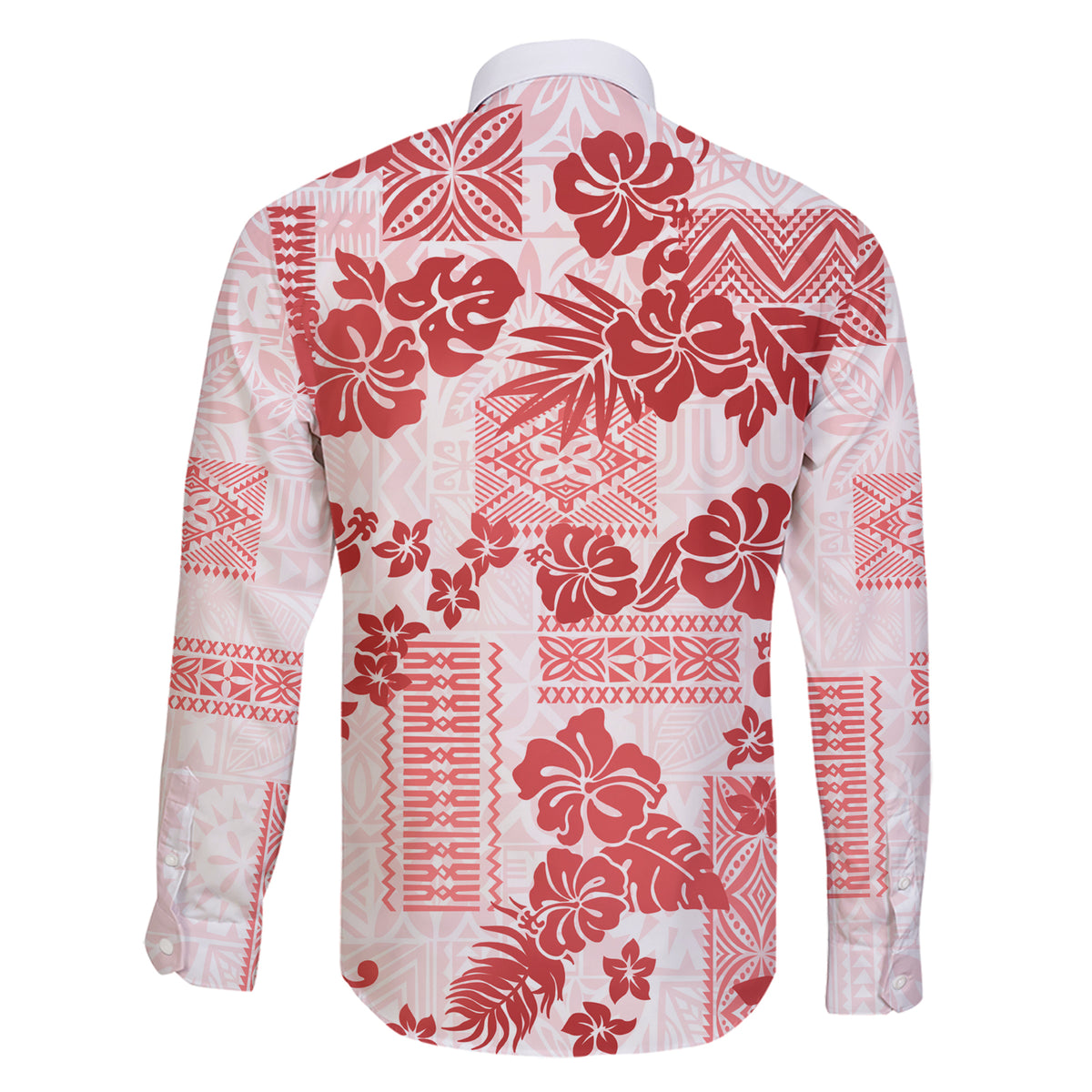 Vintage Hawaii Family Matching Short Sleeve Bodycon Dress and Hawaiian Shirt Hibiscus Tapa Tribal With Hawaiian Quilt Pattern Red - Wonder Print Shop