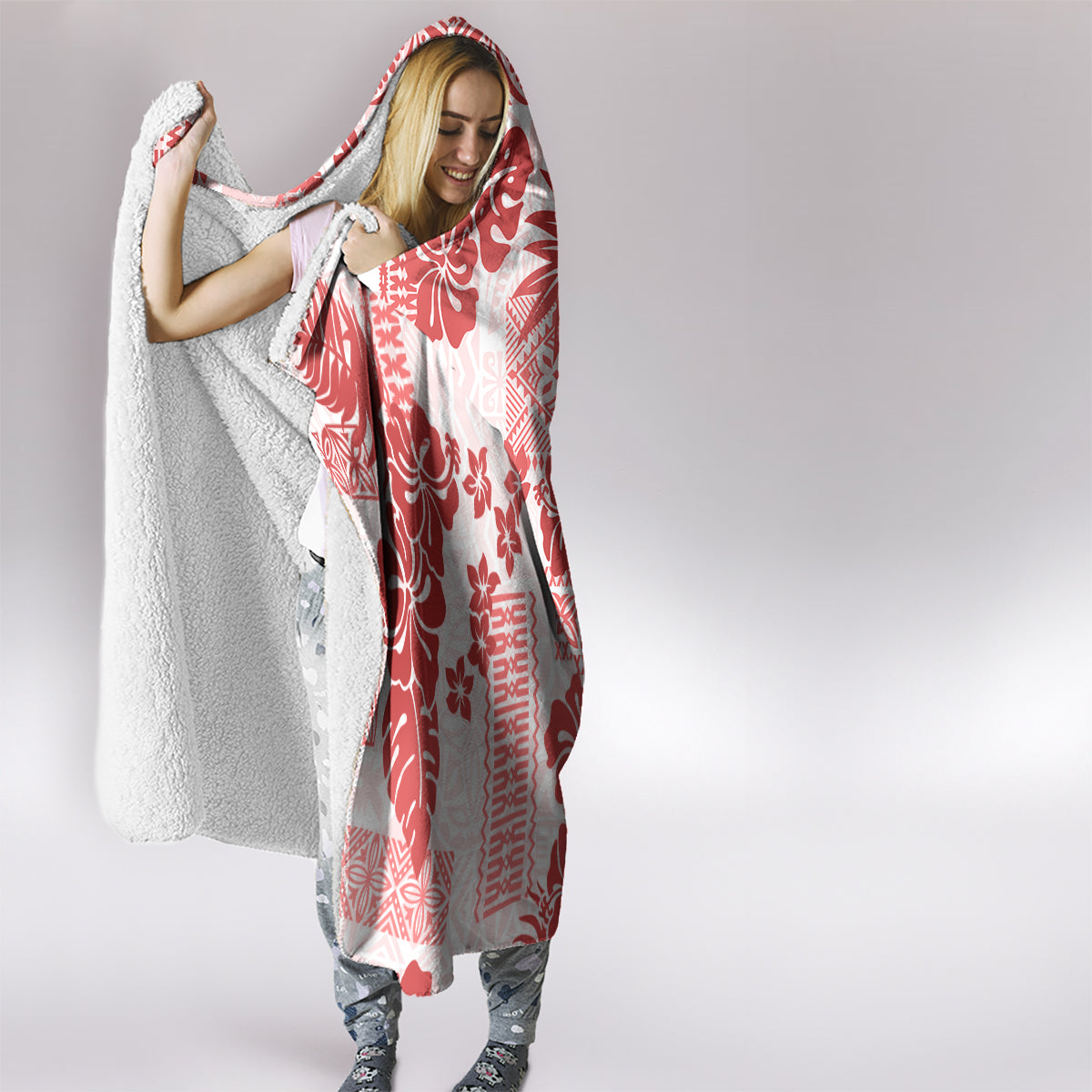 vintage-hawaii-hooded-blanket-hibiscus-tapa-tribal-with-hawaiian-quilt-pattern-red