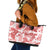 Vintage Hawaii Leather Tote Bag Hibiscus Tapa Tribal With Hawaiian Quilt Pattern Red - Wonder Print Shop