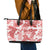 Vintage Hawaii Leather Tote Bag Hibiscus Tapa Tribal With Hawaiian Quilt Pattern Red - Wonder Print Shop