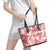 Vintage Hawaii Leather Tote Bag Hibiscus Tapa Tribal With Hawaiian Quilt Pattern Red - Wonder Print Shop