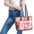 Vintage Hawaii Leather Tote Bag Hibiscus Tapa Tribal With Hawaiian Quilt Pattern Red - Wonder Print Shop