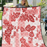 Vintage Hawaii Quilt Hibiscus Tapa Tribal With Hawaiian Quilt Pattern Red - Wonder Print Shop
