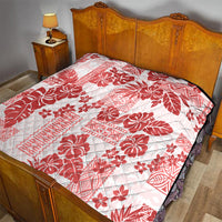 Vintage Hawaii Quilt Hibiscus Tapa Tribal With Hawaiian Quilt Pattern Red - Wonder Print Shop
