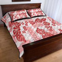 Vintage Hawaii Quilt Bed Set Hibiscus Tapa Tribal With Hawaiian Quilt Pattern Red - Wonder Print Shop