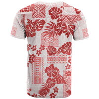 Vintage Hawaii T Shirt Hibiscus Tapa Tribal With Hawaiian Quilt Pattern Red - Wonder Print Shop