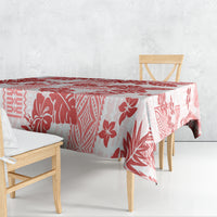 Vintage Hawaii Tablecloth Hibiscus Tapa Tribal With Hawaiian Quilt Pattern Red - Wonder Print Shop
