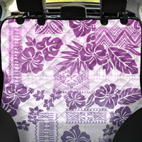 Vintage Hawaii Back Car Seat Cover Hibiscus Tapa Tribal With Hawaiian Quilt Pattern Violet LT9 - Wonder Print Shop