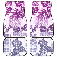 Vintage Hawaii Car Mats Hibiscus Tapa Tribal With Hawaiian Quilt Pattern Violet LT9 - Wonder Print Shop