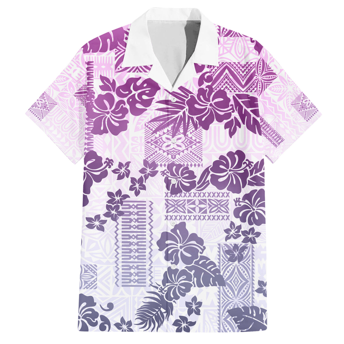 Vintage Hawaii Family Matching Short Sleeve Bodycon Dress and Hawaiian Shirt Hibiscus Tapa Tribal With Hawaiian Quilt Pattern Violet - Wonder Print Shop