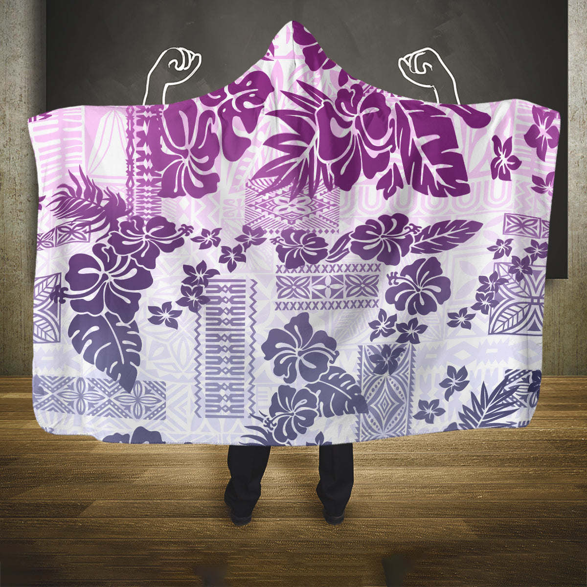 vintage-hawaii-hooded-blanket-hibiscus-tapa-tribal-with-hawaiian-quilt-pattern-violet