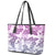 Vintage Hawaii Leather Tote Bag Hibiscus Tapa Tribal With Hawaiian Quilt Pattern Violet - Wonder Print Shop