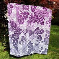 Vintage Hawaii Quilt Hibiscus Tapa Tribal With Hawaiian Quilt Pattern Violet - Wonder Print Shop