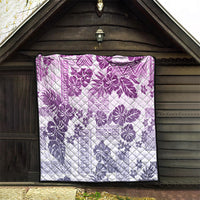 Vintage Hawaii Quilt Hibiscus Tapa Tribal With Hawaiian Quilt Pattern Violet - Wonder Print Shop